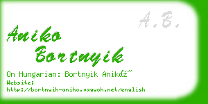 aniko bortnyik business card